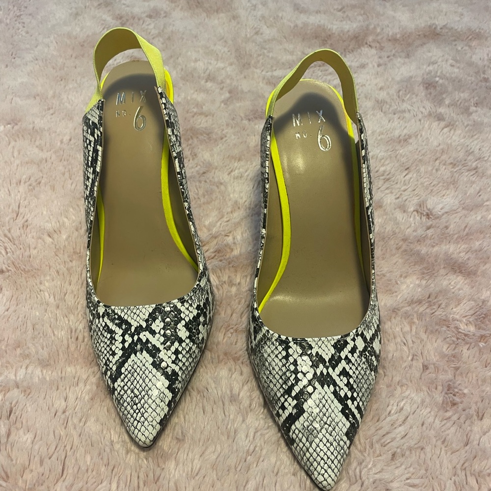 MIX No 6 snake skin heels.  Size 9.